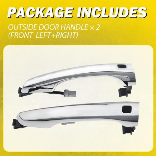 2x Front Left & Right Exterior Door Handle for Hyundai Elantra 2017- Chrome