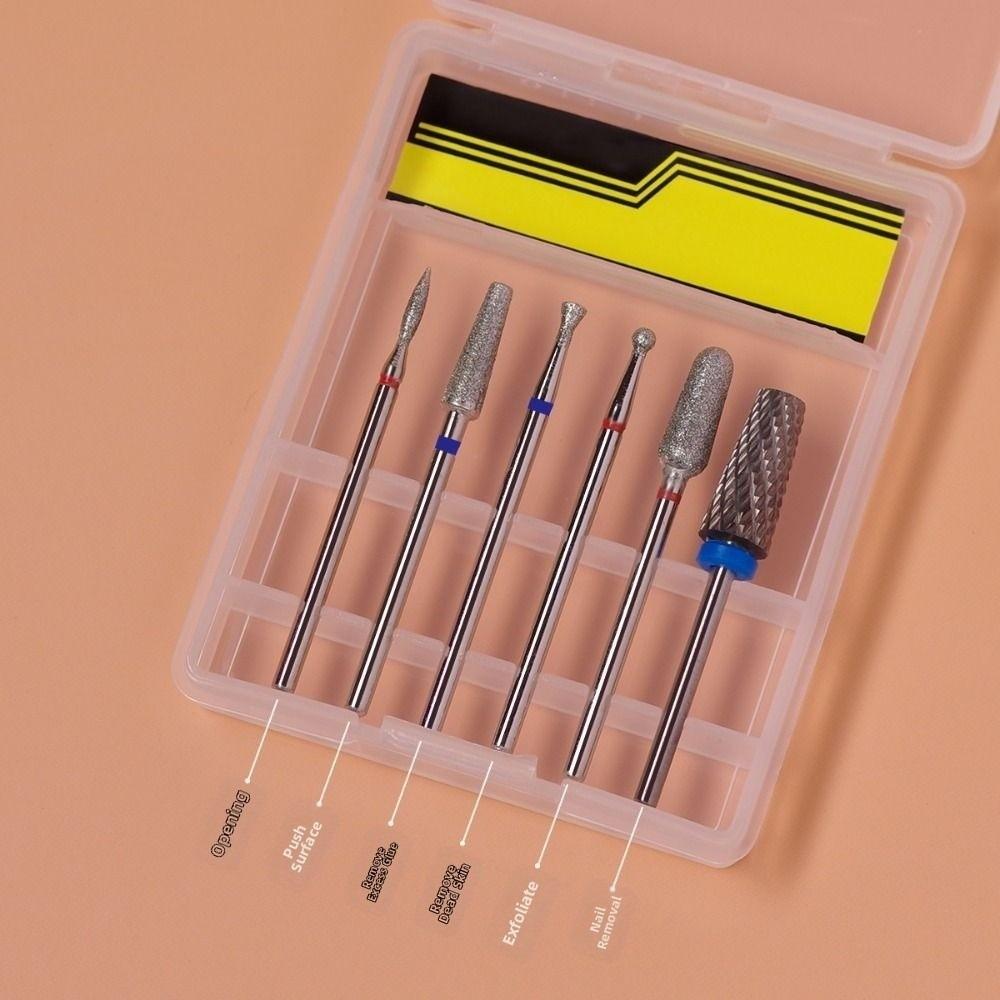 6Pcs High-hardness Nail Polishing Head Set Cuticle Nail Grinding Bits  Nail Tools Accessories