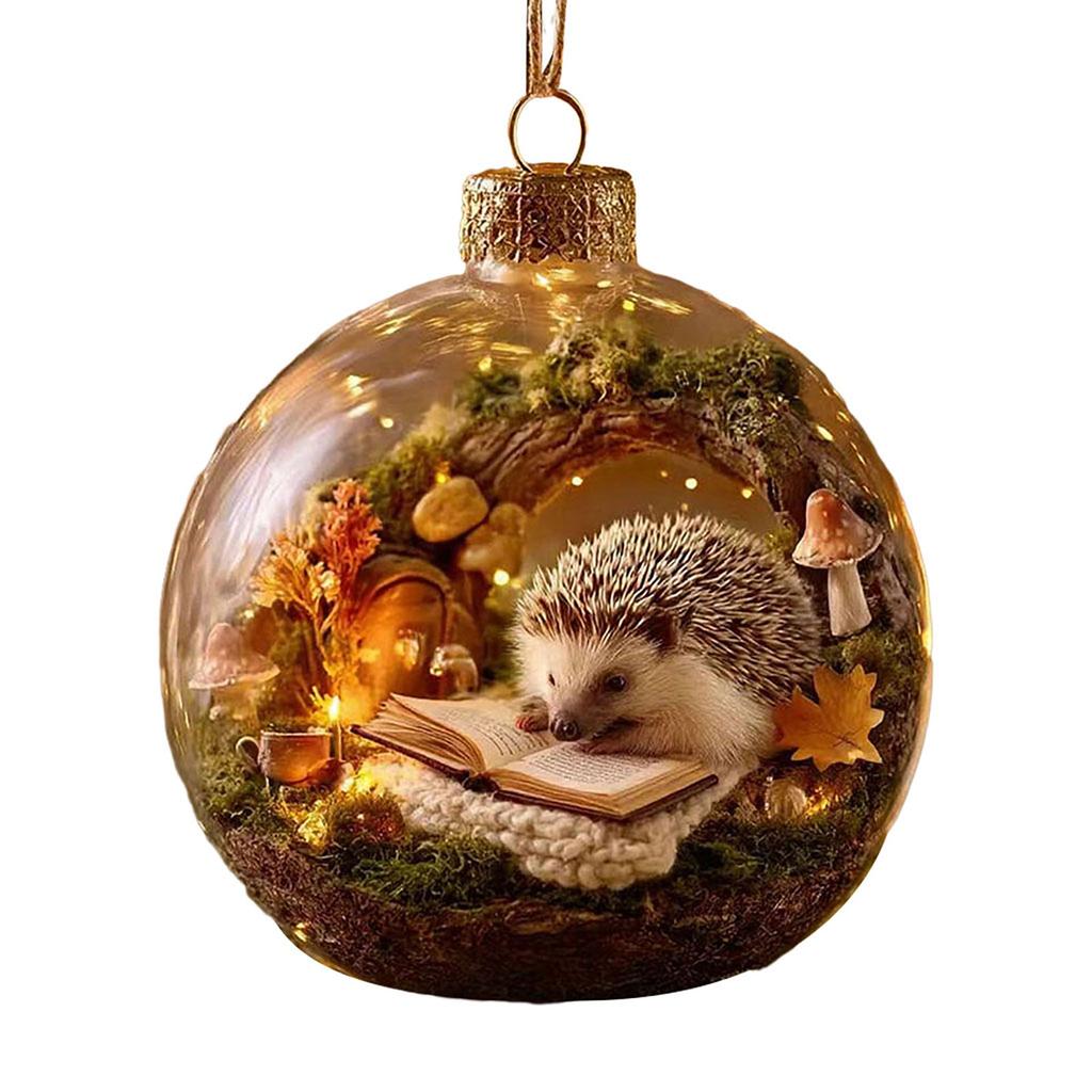 Ornamenti Divertenti per Albero di Natale a Forma di Palla Sportiva 3D Micro Scena Ornamento Sportivo Festivo Palla Trasparente Decorazione da Appendere Ornamento per la Casa