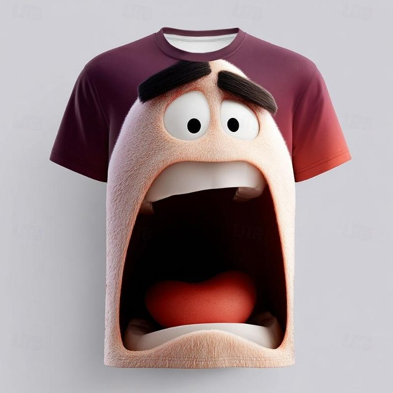 Weihnachts-T-Shirts Damen Druck T-Shirt Weihnachten Rollenspiel Kurzarm Herrenmode Lustiger Weihnachtsmann Kinderkleidung