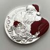 Santa Claus coins, children's cartoon silver plated commemorative medals, relief coins, Christmas greeting coins, three-dimensional shaped coins