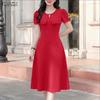 Women Casual Round Neck Short Sleeve Elegant A-line Dress