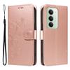 For Xiaomi Redmi 15 4G (EU) (171mm) PU Leather Cases Flower Pattern Wallet Stand Phone Cover with Strap