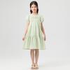 Vestido de Algodón Puro de Moda para Niñas - Vestido de Princesa Verde Claro de Verano para Niños
