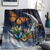 1PC Giraffe Moon Night New Patterned Flannel Blanket High quality All Seasons for Lunch Break Warmth and Comfort Halloween Gifts Ideal Gift