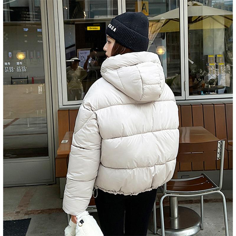 Winter Women's Thick Loose Hooded Short Cotton Jacket M-XXL