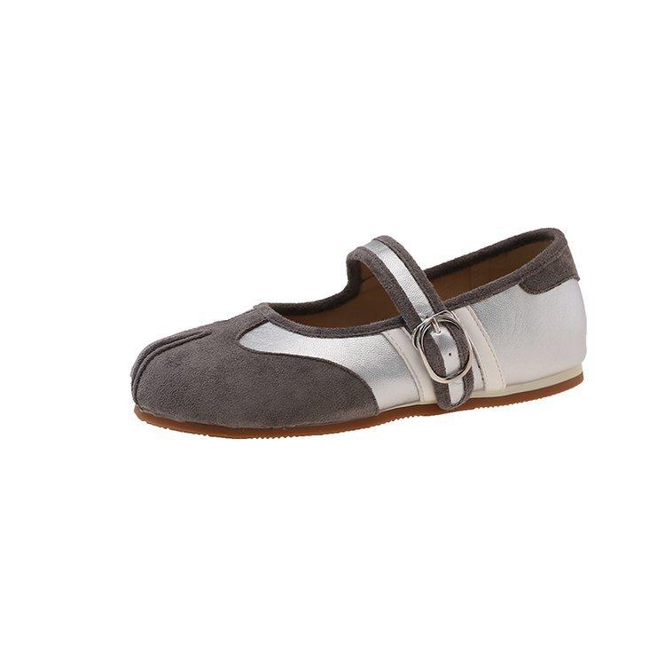 

[youshilai] French Mary Jane shoes 2025 new one-word buckle ballet shallow mouth flat-soled single shoes women 40