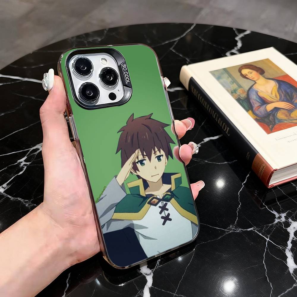 

KonoSuba Kazuma Satou Phone Case For iPhone 17,16,15,14,13,12,11 Plus,Pro Max,XS,Colorful Silver Phone case Funda Cover iPhone16promax