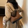 Suede Tote Bag Women's Fashion Retro Shoulder Bag Large Capacity Commuter Messenger Bag