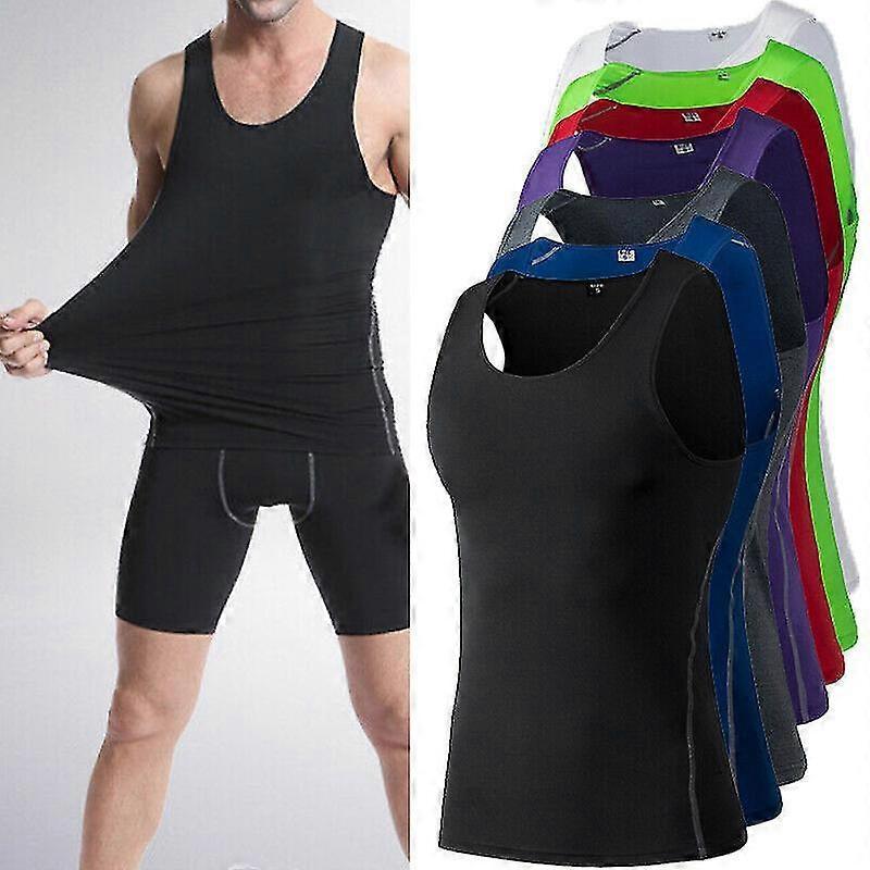 EVAGO Men Compression Base Layer Sleeveless Vest Tank Top Quick-drying Sports Gym Under Shirt New