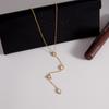 Yori Exquisite White Geometric Cubic Zirconia Y-chain Necklace  18k Golden Pvd Plated Stainless Steel 2026 Basic Jewelry