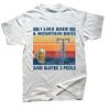 Retro Mountain Bike T-Shirt Summer Men Short Sleeve Biking Sport Lovers I Like Beer And Cycling And Maybe 3 People Bicycle Tops