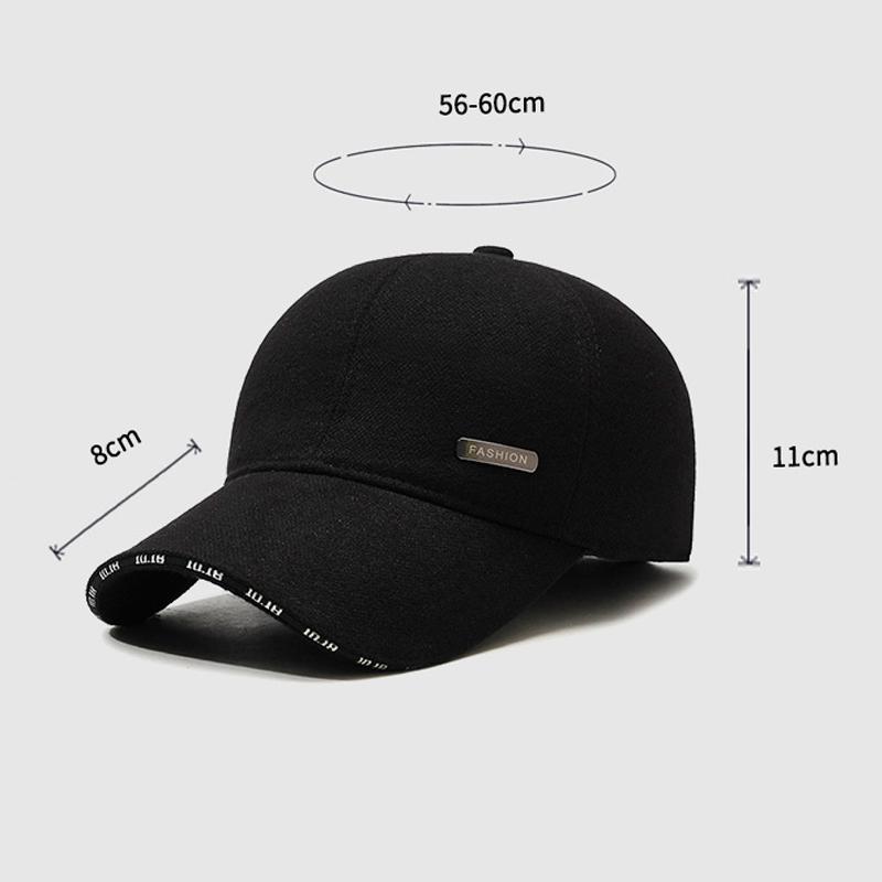 Autumn Winter Men's Ear Protection Cotton Cap Velvet Warm Baseball Cap Middle-Aged and Elderly Outdoor Windproof Coldproof Cap