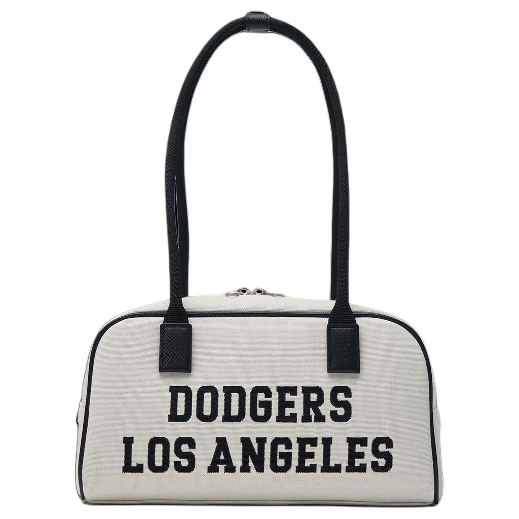 New MLB Artificial Leather Shoulder Bag Shoulder Bag Toast Bowling Bag Unisex Cream White 3ABQL014N-07CRM