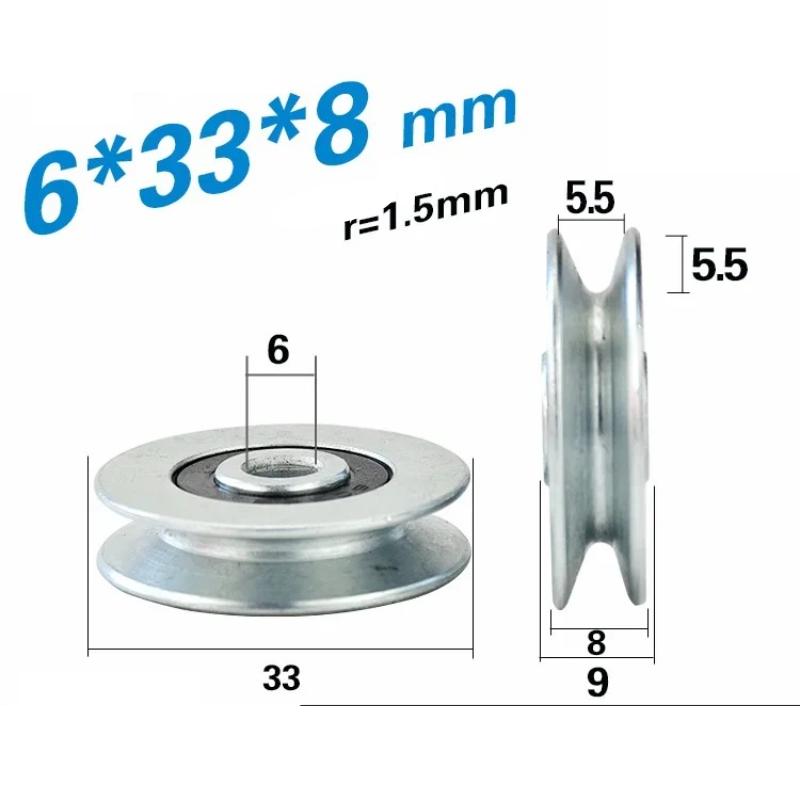 Metall-Riemenscheibe Zweifarbig Optional V-Nut Drahtnut Aufhängungsrad Führungsrad