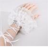 Lolitas Lace Gloves Layer Ruffle Hand Sleeves Elastic Bracelet for Halloween,Wedding,Party,Masquerade,Nightclub