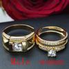 Gold-plated couple diamond ring European and American fashion men's and women's popular ring rings