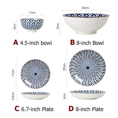 Japońska zastawa stołowa Ceramiczna miska na makaron Miska na ryż i zupę Kuchnia chińska Miska na ramen Miska na owsiankę Bezpieczna w kuchence mikrofalowej