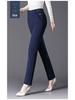 2023 Winter Women's High-Waist Fleece-Lined Straight-Leg Pants - Warm, Elastic, Casual Wear for Moms.
