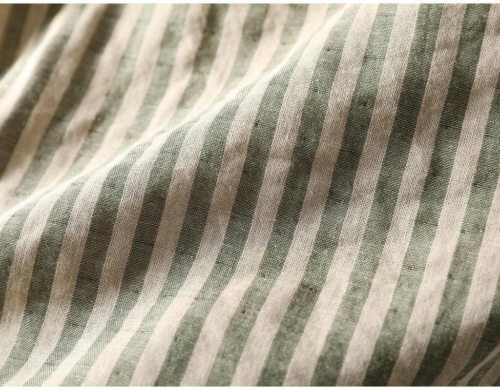 2026 Spring Women's Long Sleeve Retro Vertical Striped Cotton Gauze Shirt