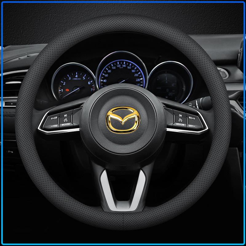 For Mazda 6 3 CX5 5 2 323 CX7 Demio Atenza Axela MX30 CX30 CX3 CX9 RX8 RX7 ABS Car Steering Wheel Center Emblem Sticker Accessories
