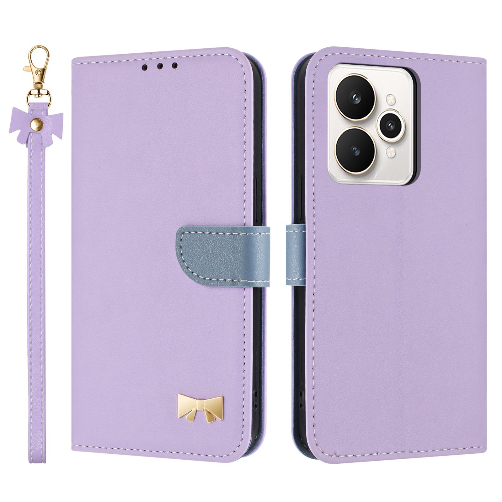 

For Realme 15 5G/15 Pro 5G Case Bowknot Decor Wallet Leather Phone Cover with Wrist Strap