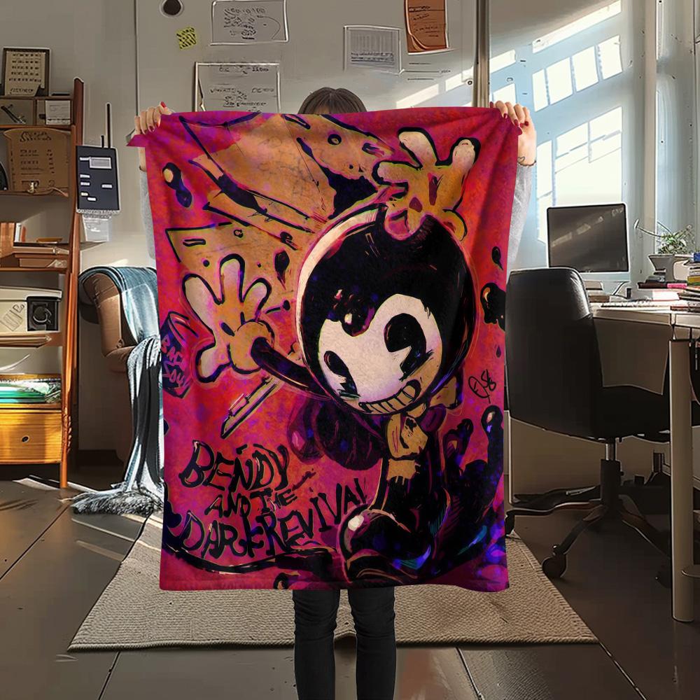 Bendy and the Ink Machine Flannel Blanket, High Quality Comfortable for All Seasons, Home Decor, Warmth and Comfort