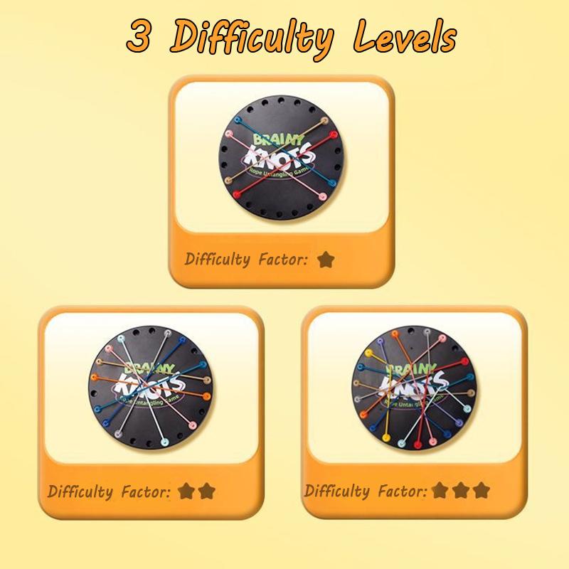 Kid Rope Knots Sensory Social Board Game Logical Thinking Challenge  Colore Twisted Connected Line Brain Strategy Fun Table Game