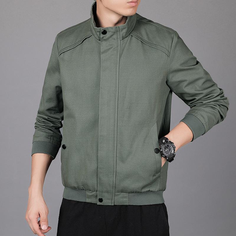 New Men's Large-size Coat Autumn Casual Korean Version Handsome Slim Tooling Jacket Cotton Top