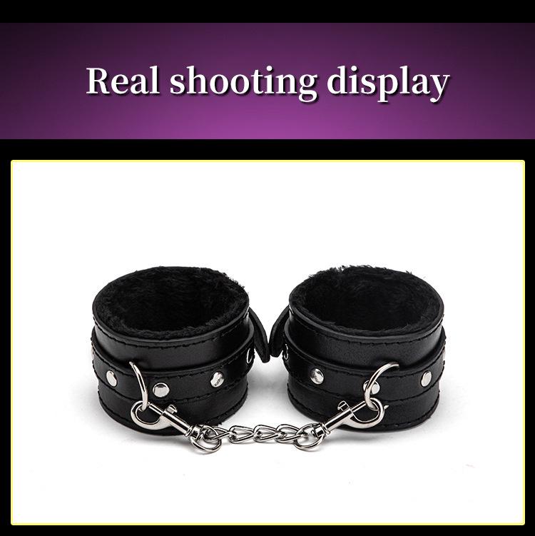 Adult Plush Handcuff & Foot Cuff Restraint Set with Cross Buckle
