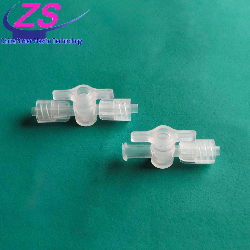 Korrosionsbeständiger Luer-PP-Zweiwegehahn, Stecker/Buchse, lösungsmittelbeständiger Kunststoff-Dosierschalter