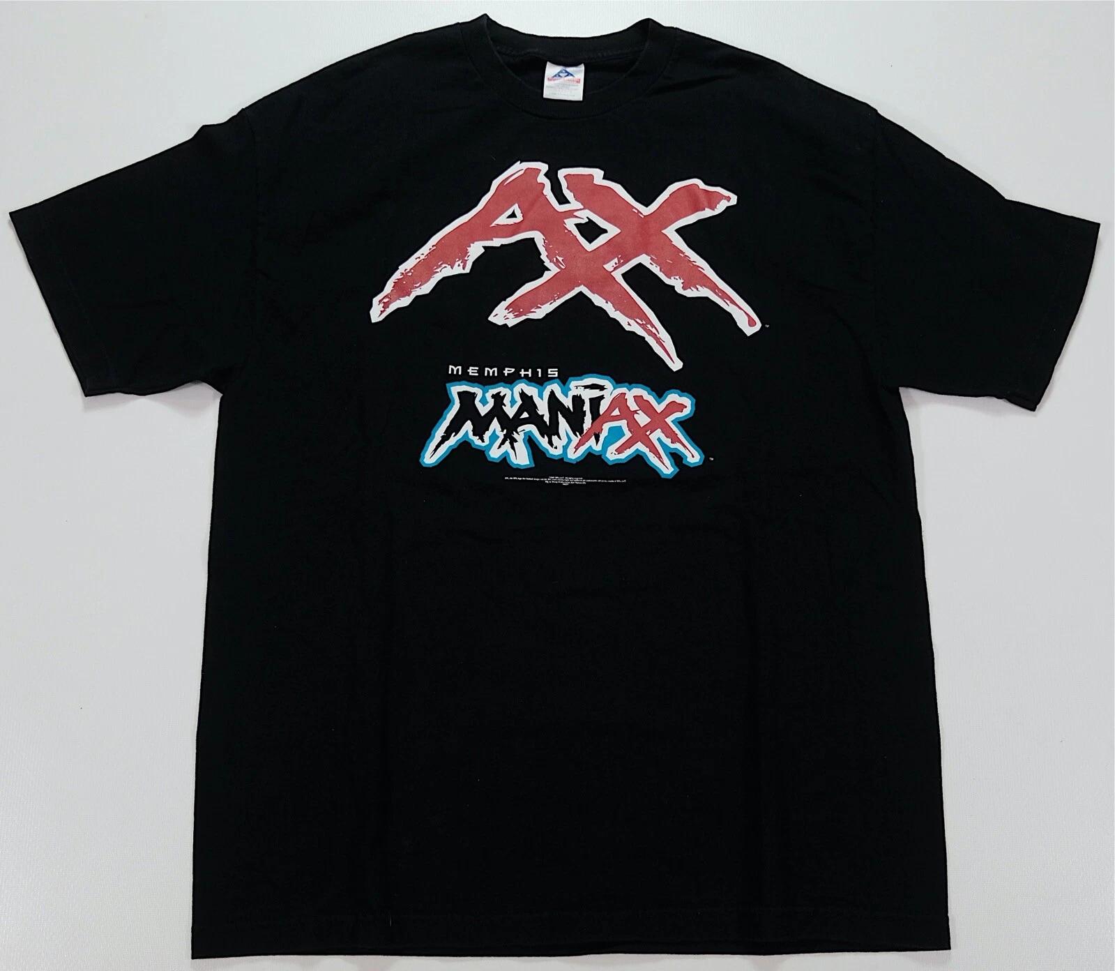 Rare VTG XFL Memphis Maniax 2000 AX T Shirt 90s 2000s Wrestling Vince McMahon XL S