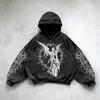 Purple Inferno Dragon Graphic Hoodie Women Oversized Vintage Goth Streetwear Long Sleeve Pullover Sweatshirt Gothic Casual Daily Outfit Harajuku Style