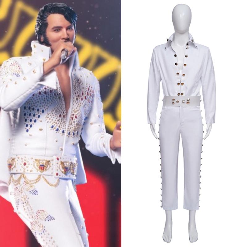 High-quality Polyester Fiber Cosplay Set Of White Cat King Elvis Presley