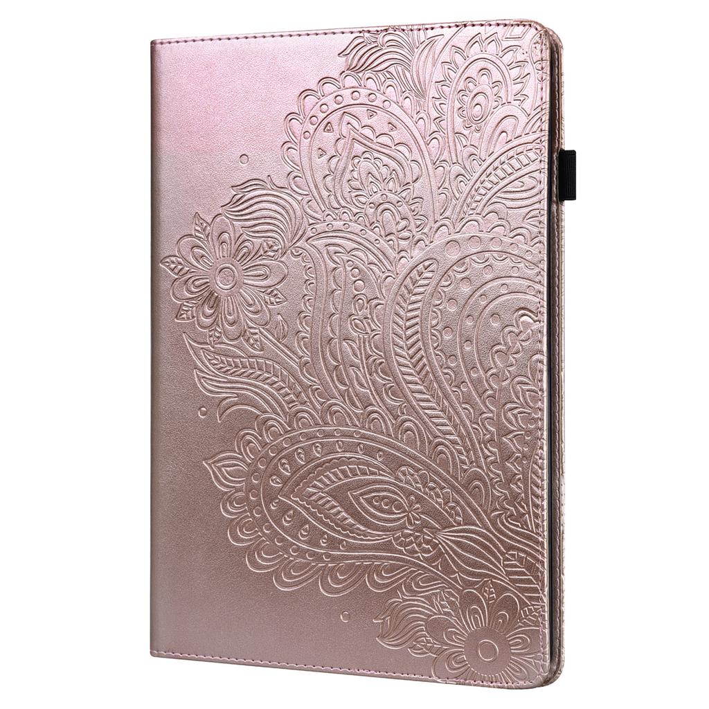 Suitable for Samsung Tab A9 plus flat leather case, Redmi pad SE retro matte peacock flower card case