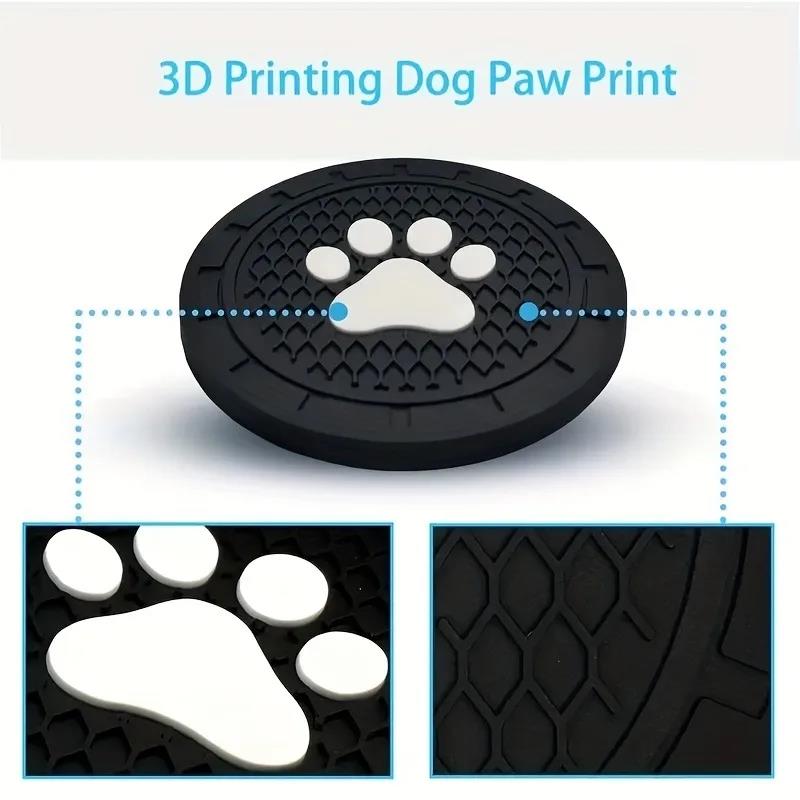 2Pcs/set Paw Silicone Car Coasters Universal Fit Anti-Slip Cup Holder Protection Durable Easy to Clean Car Interior Accessories Cup Holders 5