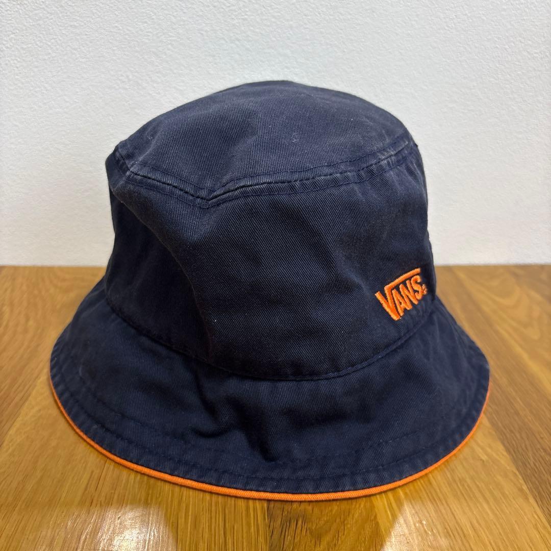 Used VANS bucket hat 90s navy orange 58cm