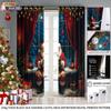 2pcs Merry Christmas   Santa Claus print   perforated blackout curtains   multi size living room insulation   holiday decoration