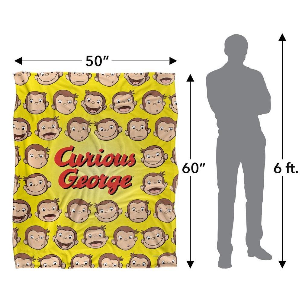 Curious George Silky Heads Supersoft Blanket