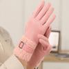 Full Finger Winter Women's Gloves Fleece Cycling Mittens Elegant Women Suede Gloves  Mom