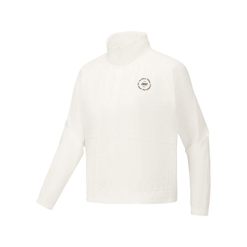 Skechers Fashion Sports Series Stylish Series Comfortable Soft Stand Collar Loose Jacket Women jackets Cotton-Candy-White L225W001-0074 M