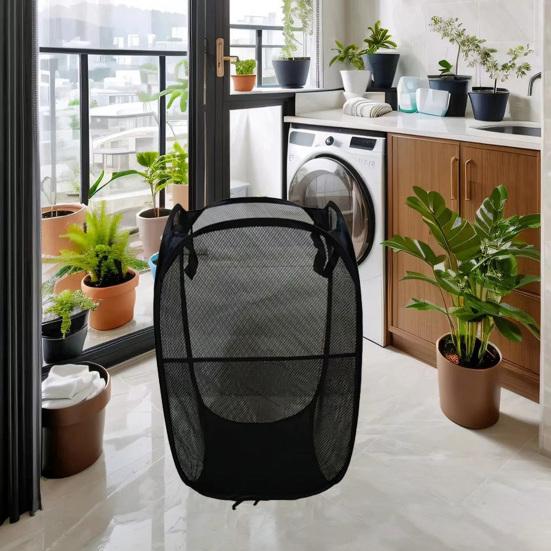 Yousheng Dirty Clothes Basket Foldable Breathable Mesh Fabric Laundry Bin Prevents Odor Container for Bathroom Laundry Storage Home