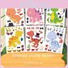 Niedliches Cartoon-Dinosaurier Interaktives Puzzle-Set DIY Gesichtsaufkleber für Kinder und Eltern