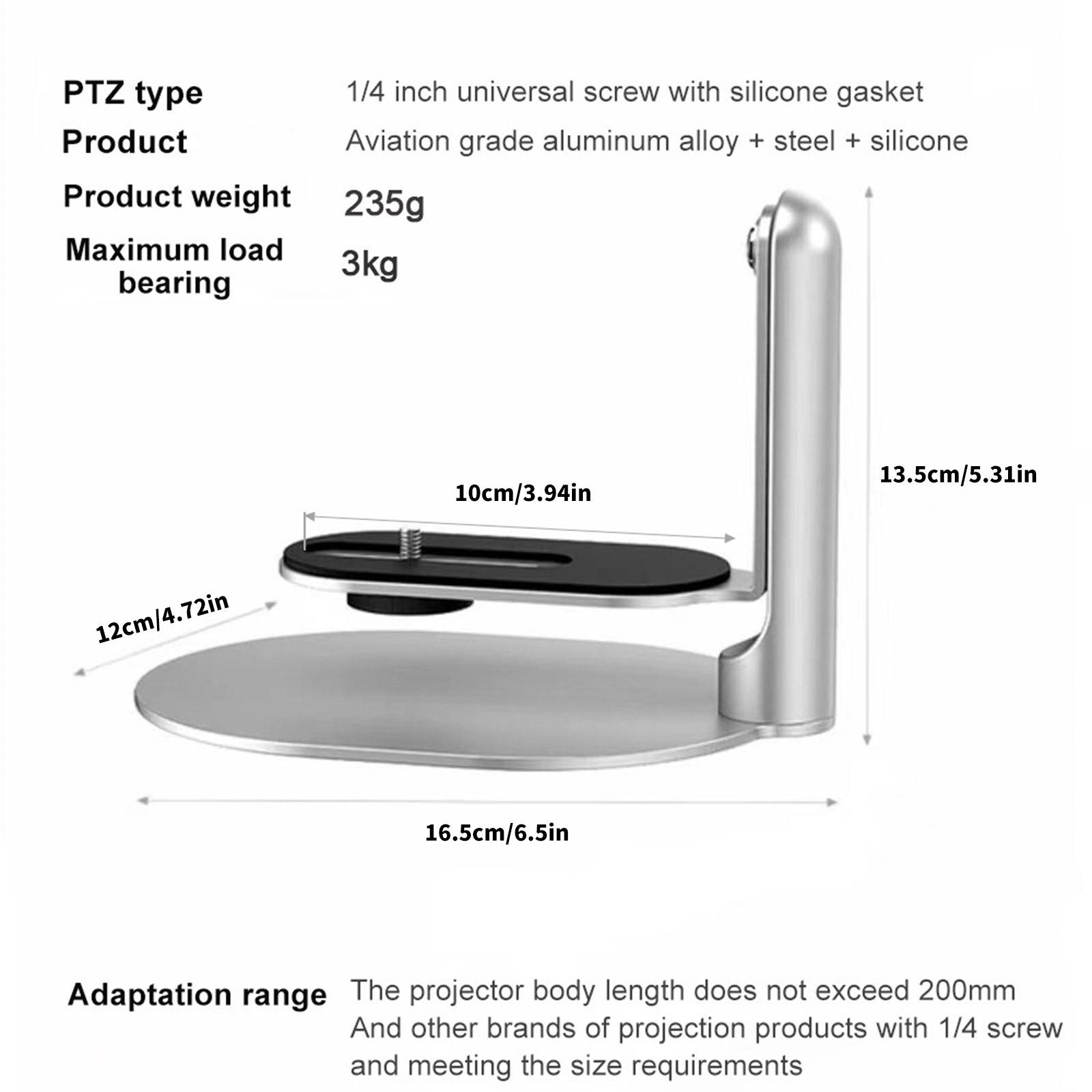 

235g Aluminum Projector Stand Base 360 Degree Full Motion Rotation Universal 1/4in Thread Mount 1