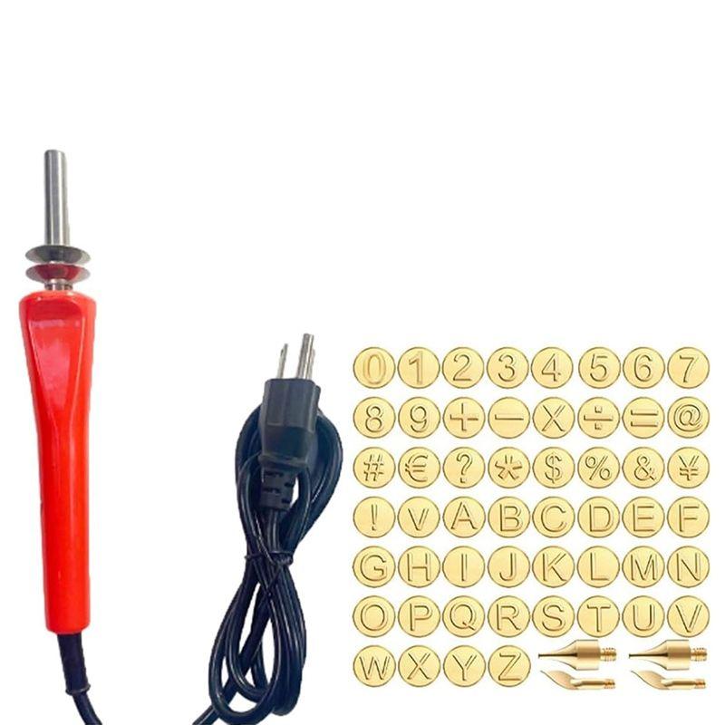 

A84E-DIY Wood Burning/Carving Set, DIY Wood/Leather Burning Set-26 Letters Copper Mold, As Shown Metal DIY Supplies US Plug