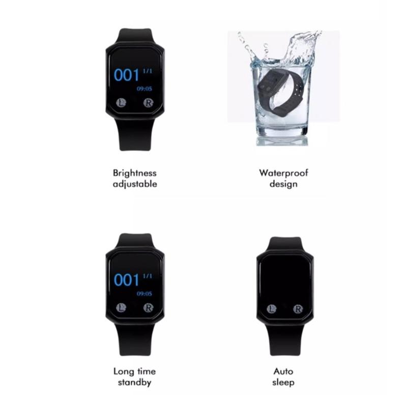 Drahtloser Anruftaster Ältere Alarm Uhr Empfänger Wasserdicht Pflegekraft Pager Tragbar Krankenschwester Anruftaster ABS Textur