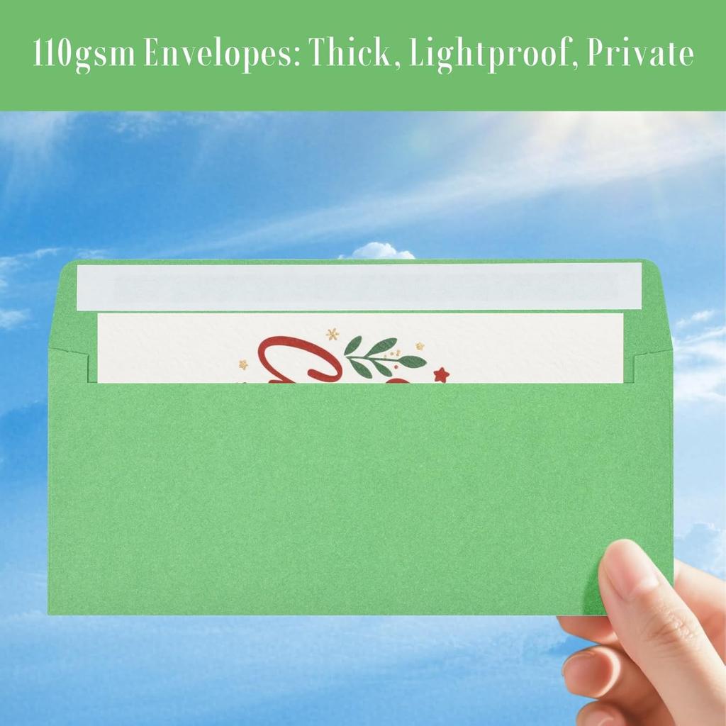 Keketer 50 Pack #10 Colored Business Envelopes Self Seal, 4.13 x 9.49 Inches Standard for Office, Business Checks, Invoices, Letter Mailing, Letters,