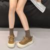 Ugly Cute Big Head Bread Shoes Autumn New Thick-soled Heightening Matte Leather Casual Sports Shoes
