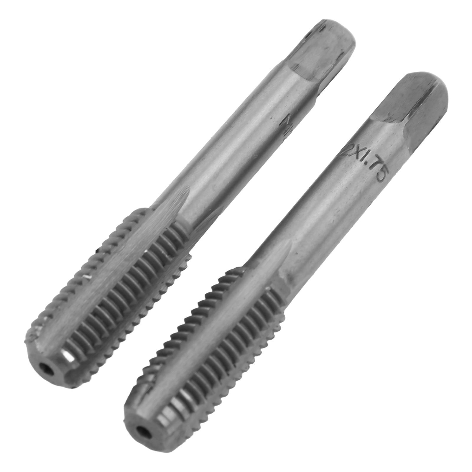 2pcs High Speed Steel   Thread Tap Straight Flutes Thread Tapping Tool Hand Thread Tap