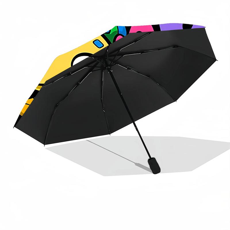 1pc Sturdy 8-Bone Auto Umbrella, Axolotl Umbrella, Digital Printed, Foldable Umbrella for On-the-Go Outdoor Use
